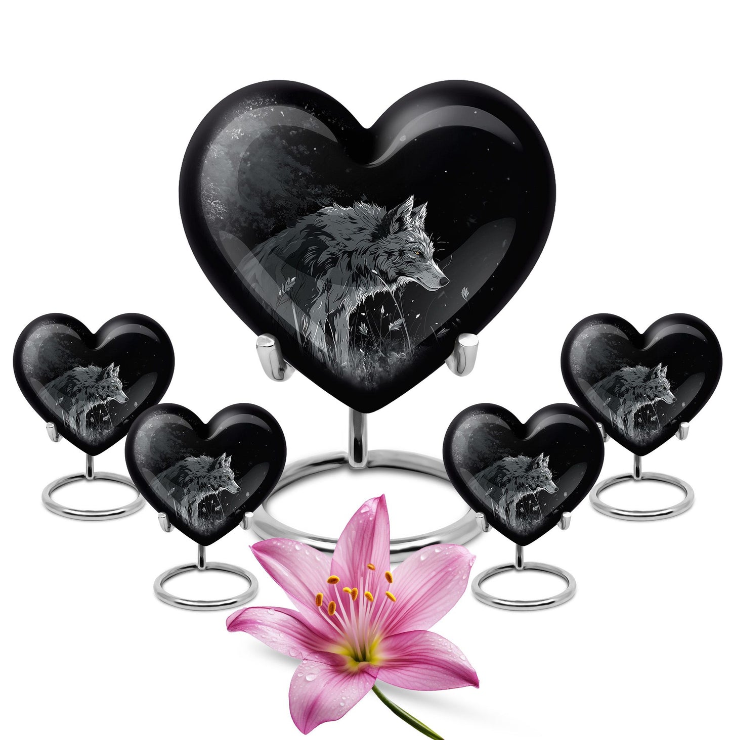Personalized Wolf Cremation Urn for Men & Women - 10-inch, 200 cu in - Yatskia