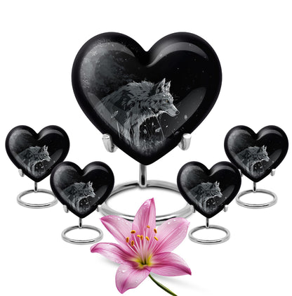 Personalized Wolf Cremation Urn for Men & Women - 10-inch, 200 cu in - Yatskia