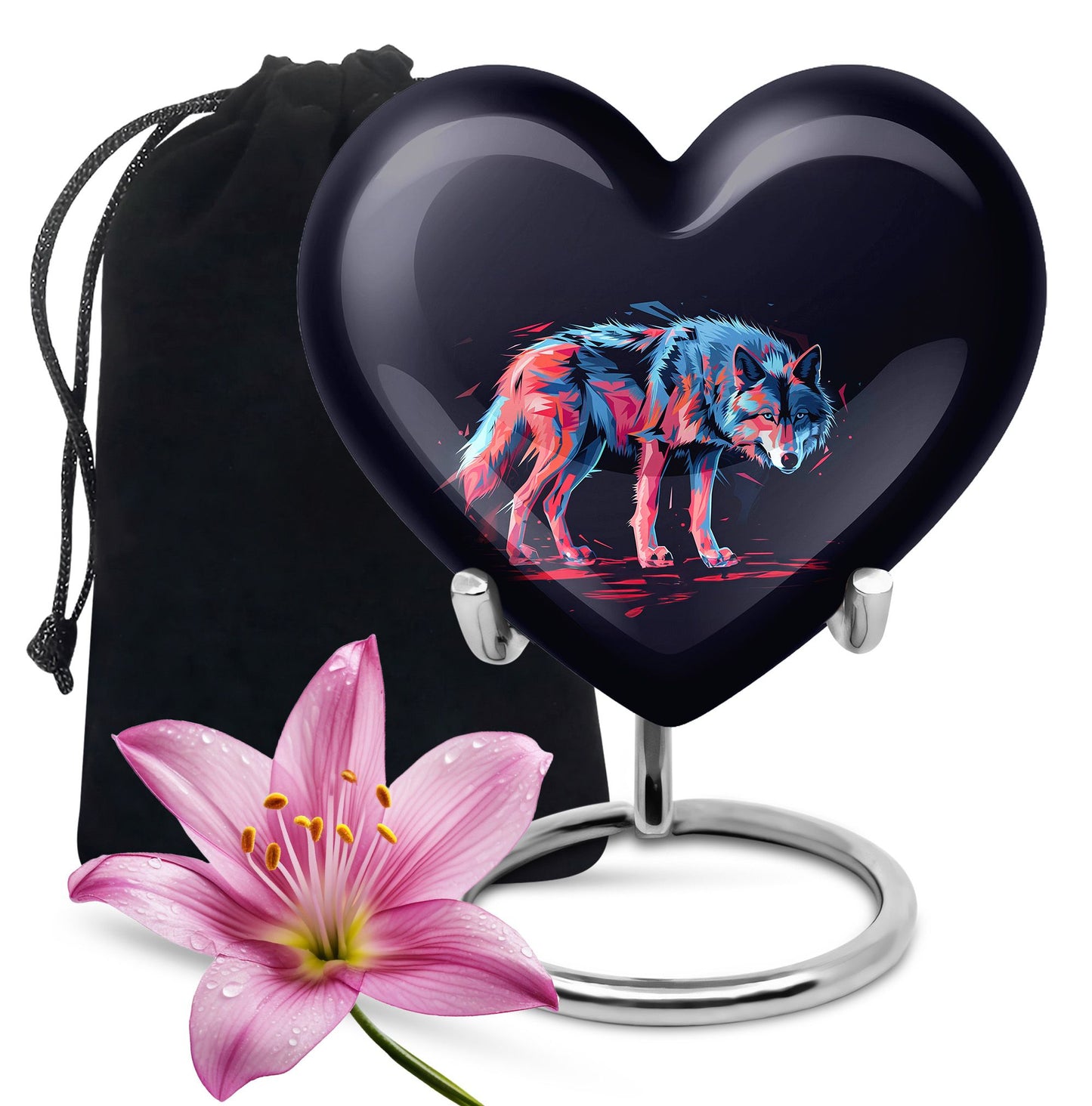 Personalized Wolf Cremation Urn for Mom - 10-inch, 200 cu in - Yatskia
