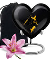 Black and Gold Wolf Urn for Human Ashes - Urn for Adult Mom and Dad