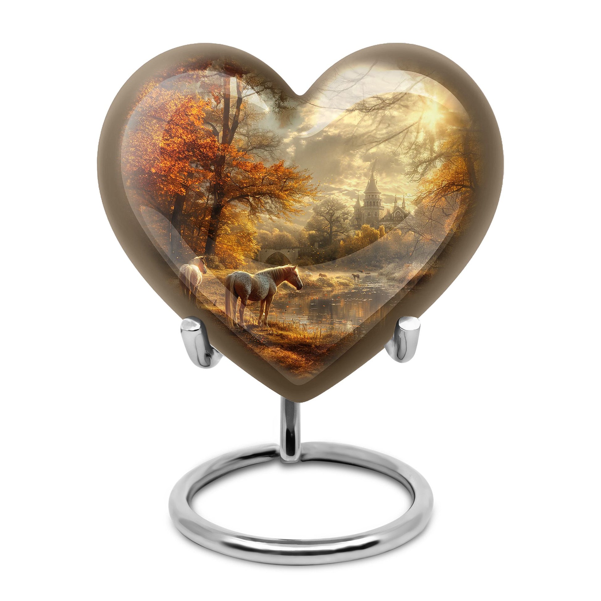 Horse Meadow Cremation Urn for Human Ashes - Memorial Urn for Mom and Dad