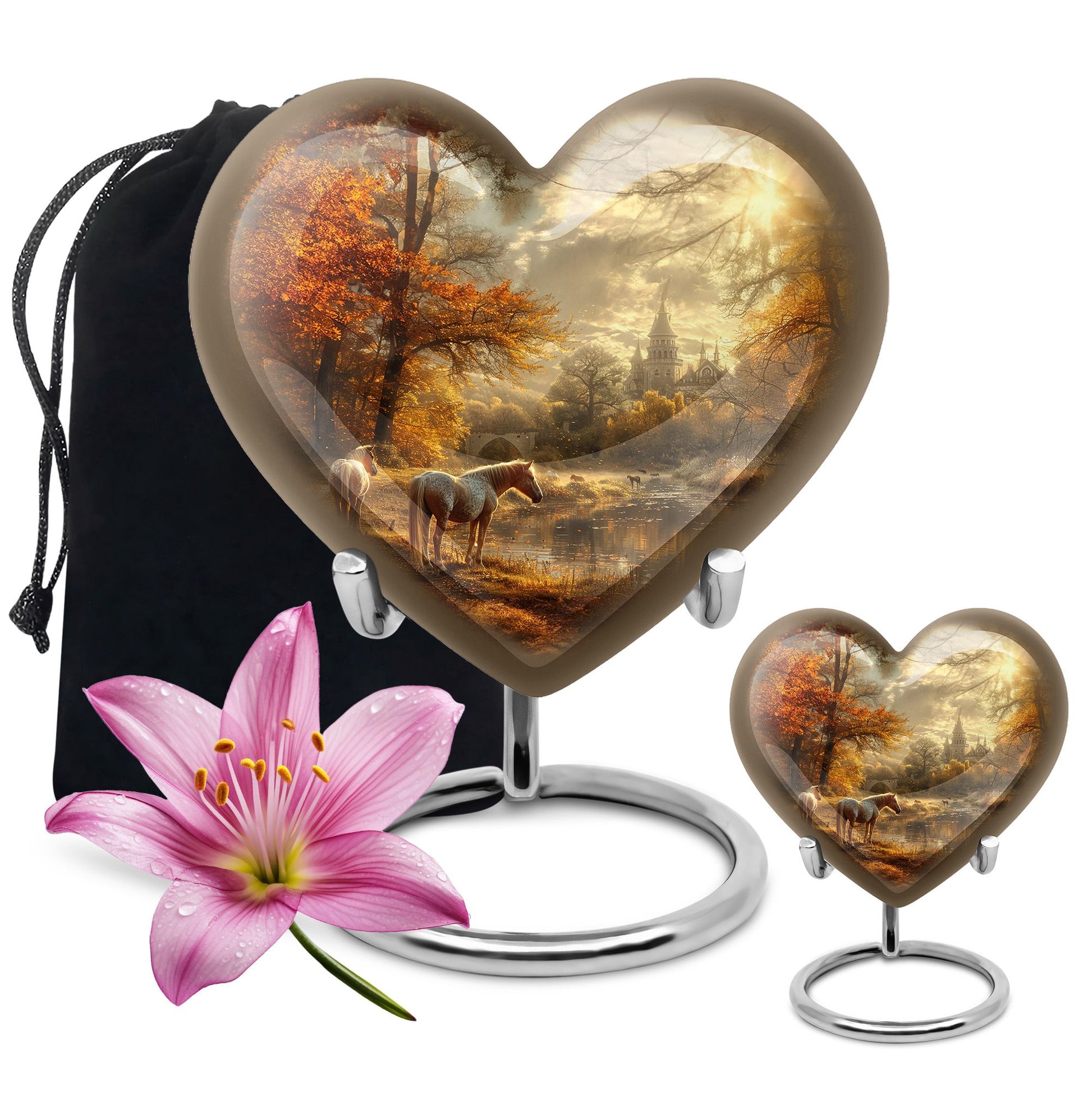 Horse Meadow Cremation Urn for Human Ashes - Memorial Urn for Mom and Dad
