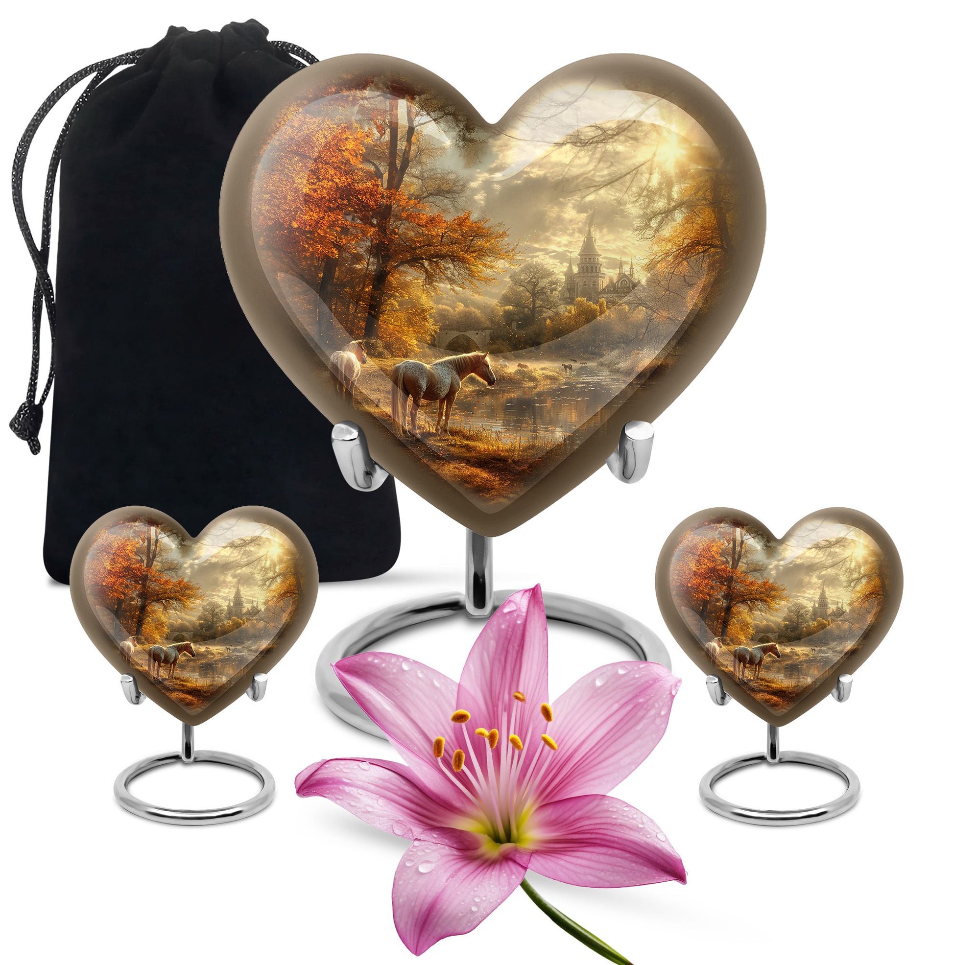 Horse Meadow Cremation Urn for Human Ashes - Memorial Urn for Mom and Dad