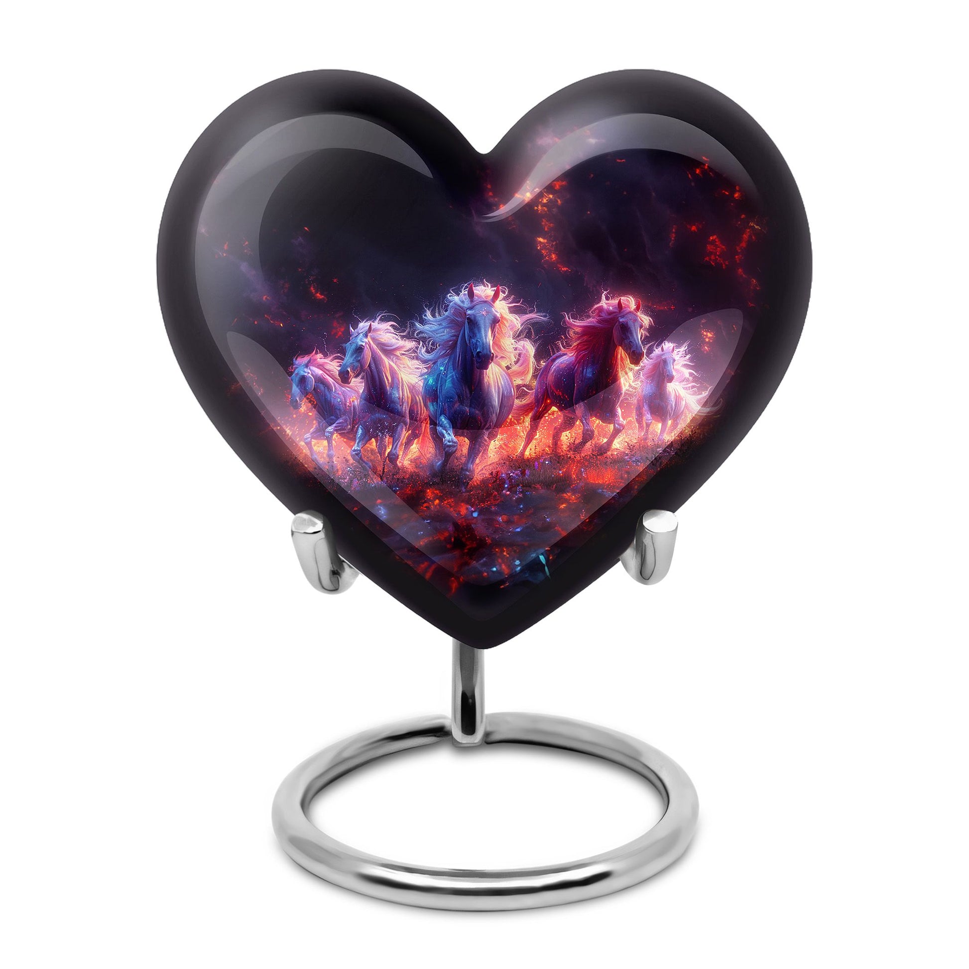 Galloping Horses Cremation Urn for Human Ashes - Urn Keepsake Set