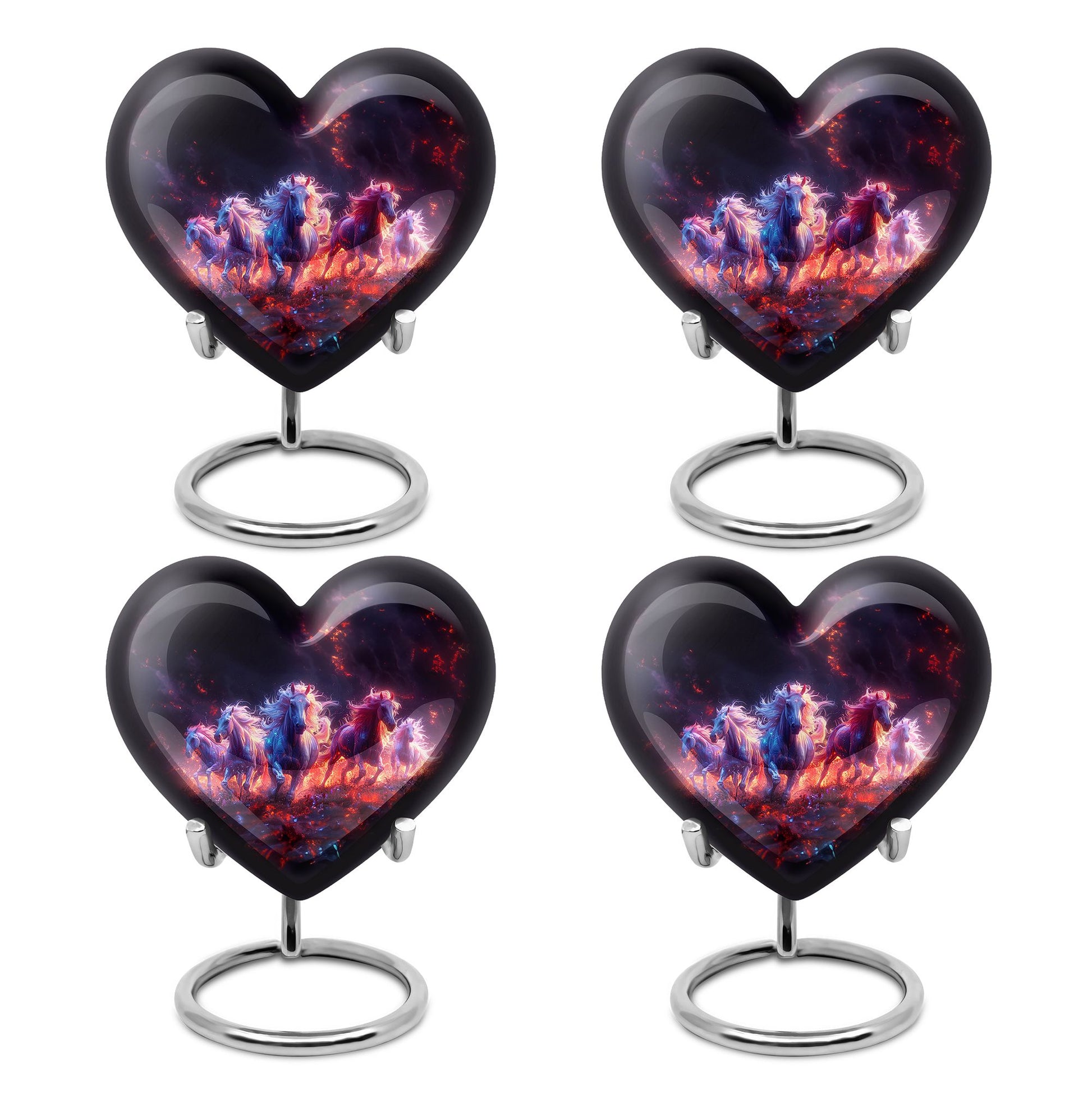 Galloping Horses Cremation Urn for Human Ashes - Urn Keepsake Set