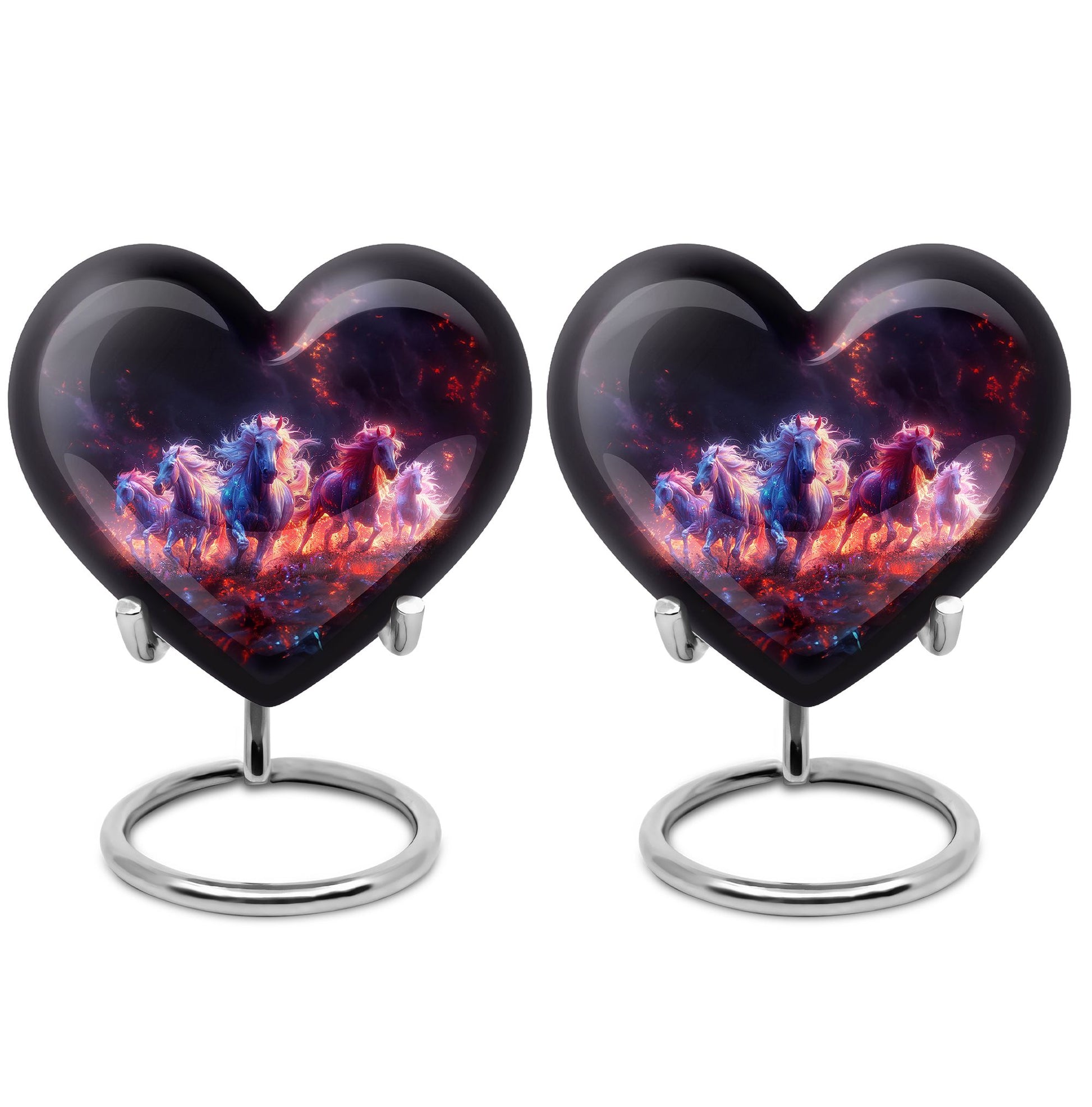 Galloping Horses Cremation Urn for Human Ashes - Urn Keepsake Set