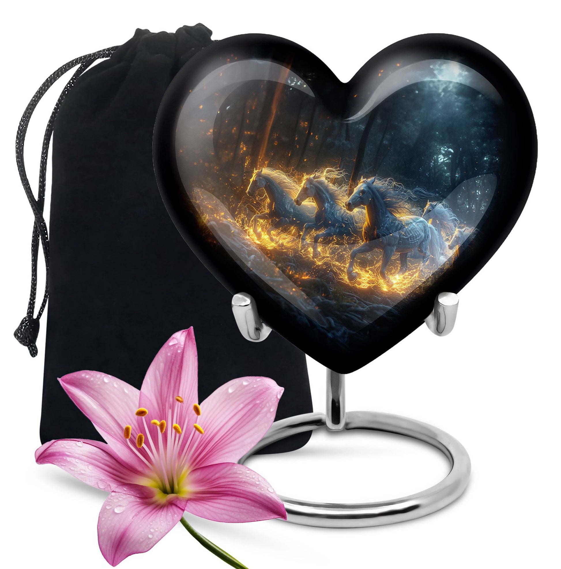 Galloping Horses Cremation Urn For Human Ashes - Urns For Adult Male