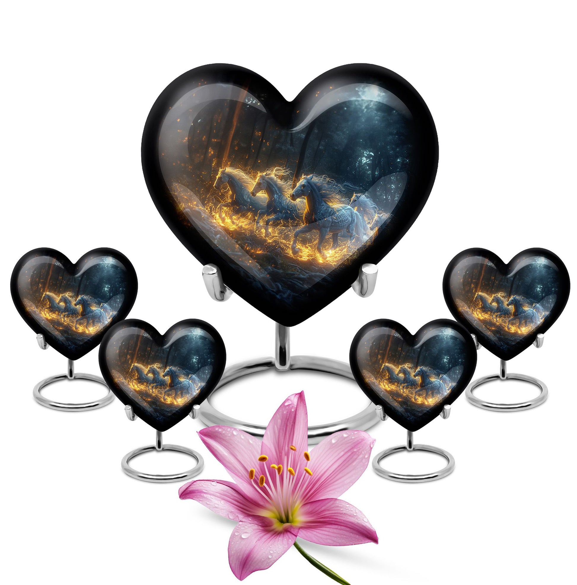 Galloping Horses Cremation Urn For Human Ashes - Urns For Adult Male