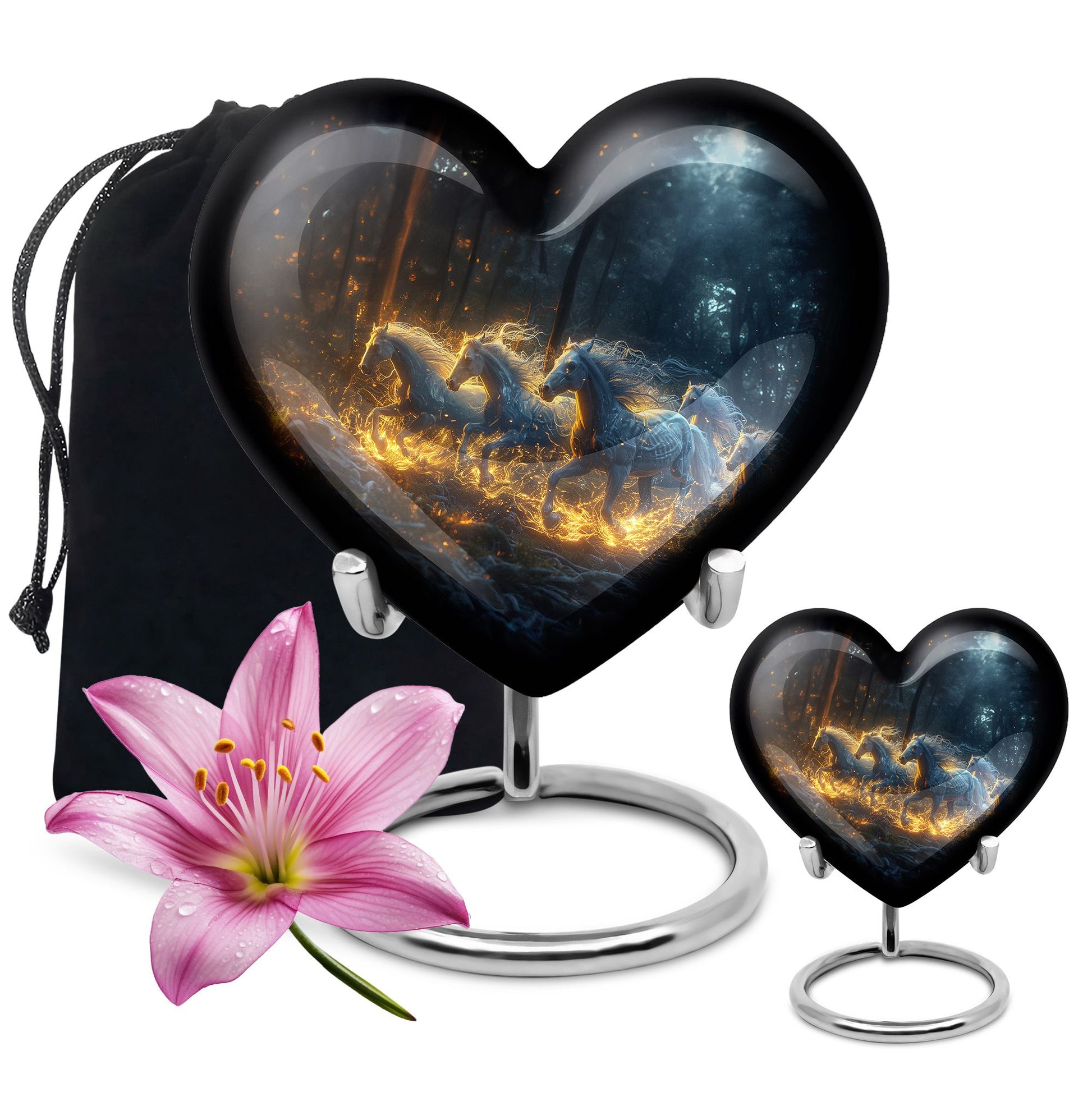 Galloping Horses Cremation Urn For Human Ashes - Urns For Adult Male