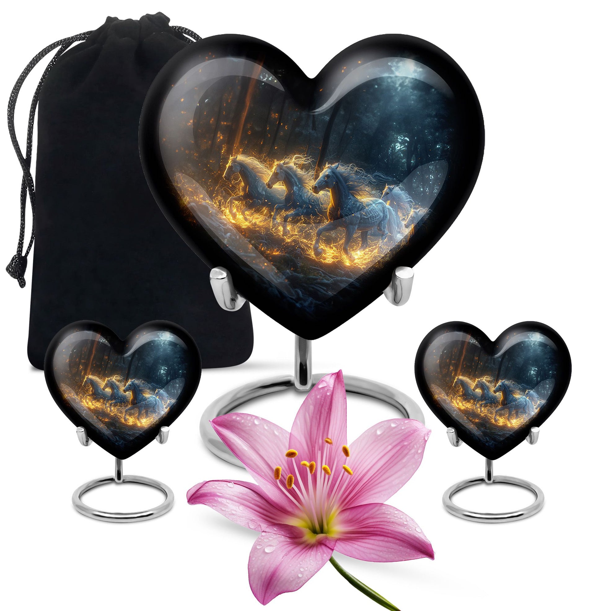 Galloping Horses Cremation Urn For Human Ashes - Urns For Adult Male