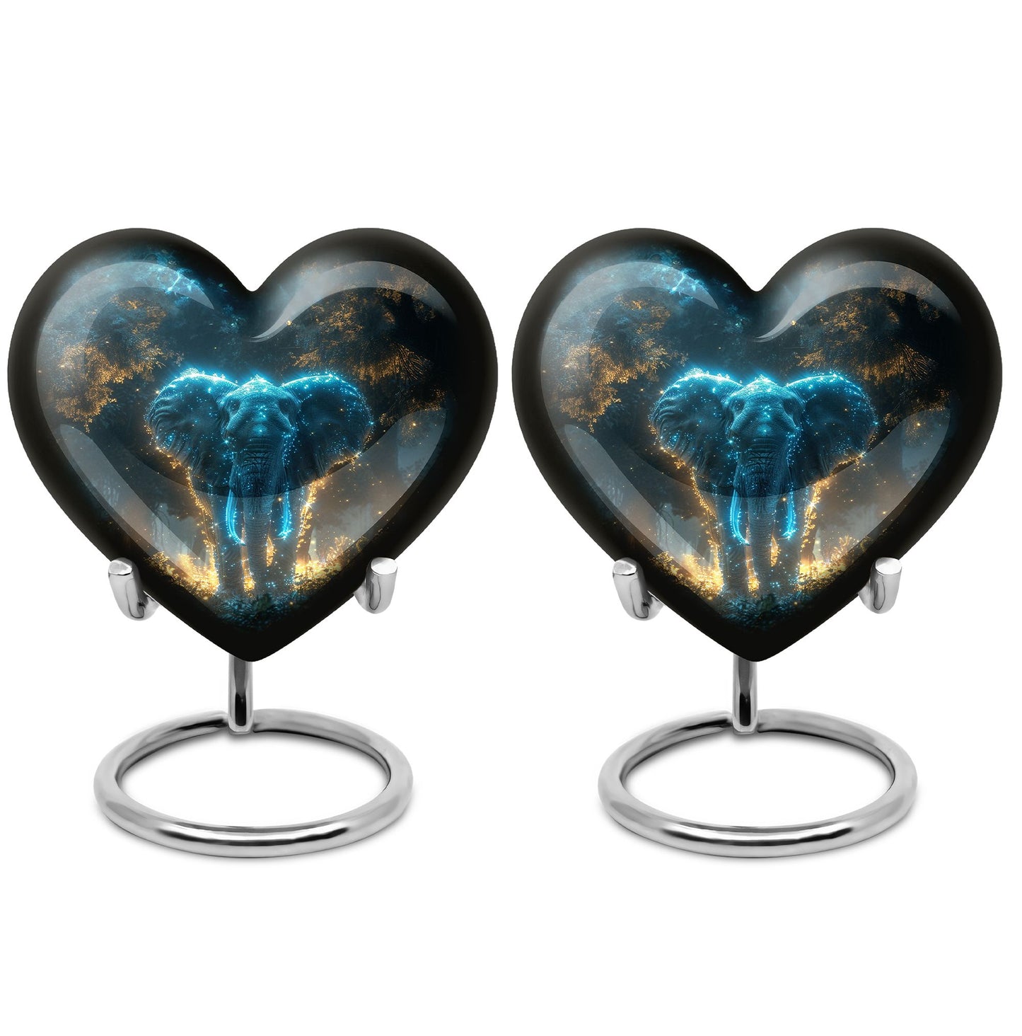 Blue Personalized Elephant Cremation Urn for Adults - 10-inch, 200 cu in - Yatskia