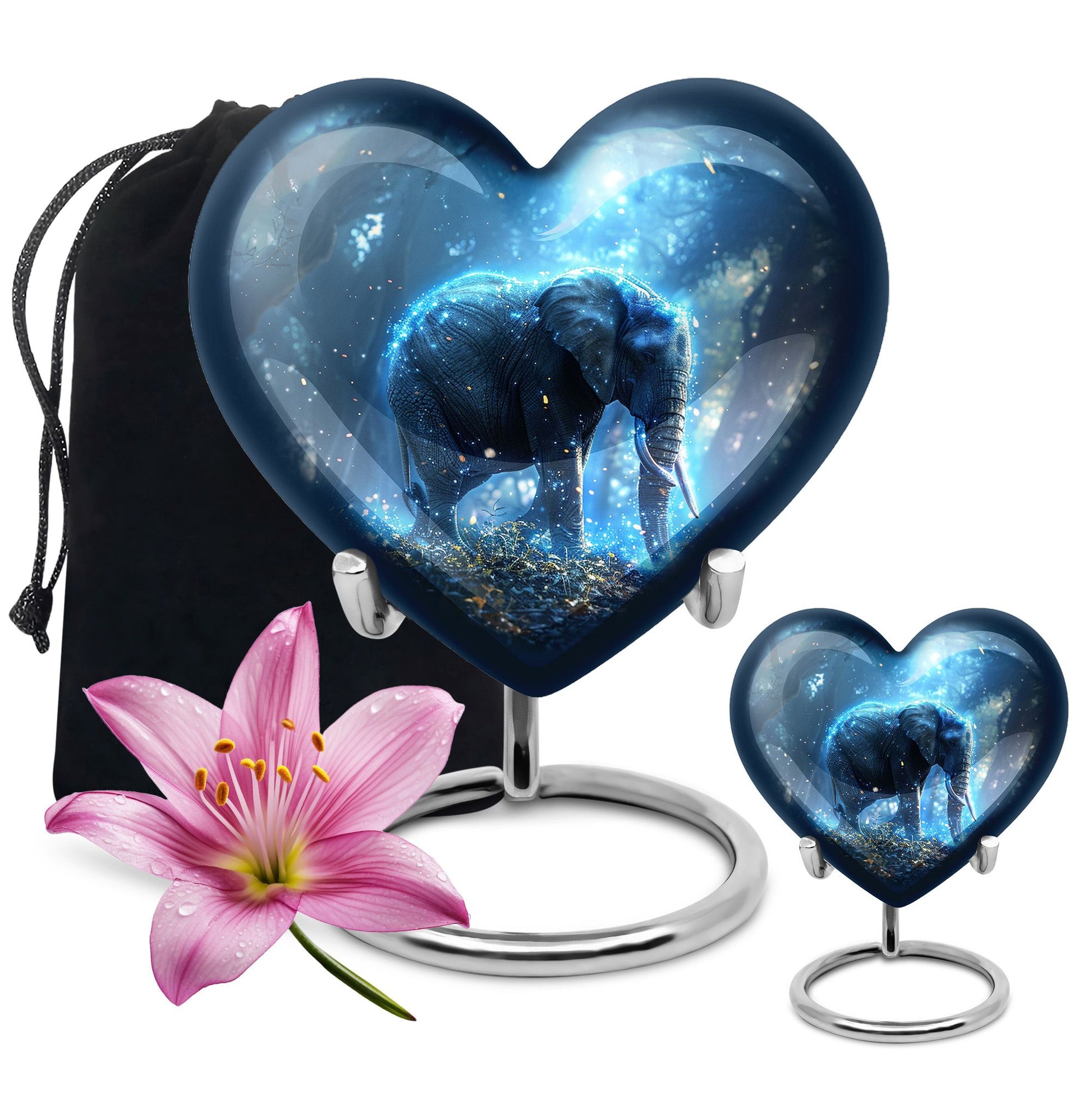 Blue Elephant Galaxy Cremation Urns For Human Ashes - Urns For Men & Women