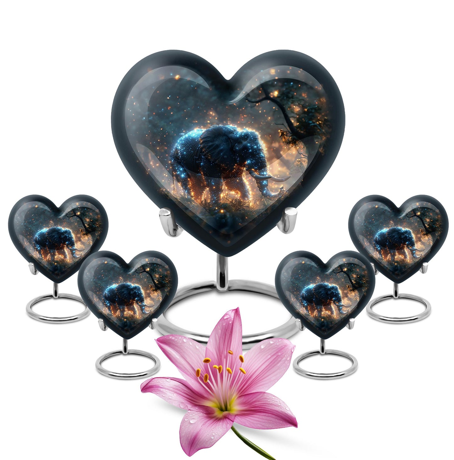 Personalized Elephant Cremation Urn for Men & Women - 10-inch, 200 cu in - Yatskia