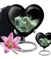 White Unicorn Black Urn - Cremation Urns For Adult Ashes Women
