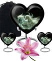 White Unicorn Black Urn - Cremation Urns For Adult Ashes Women