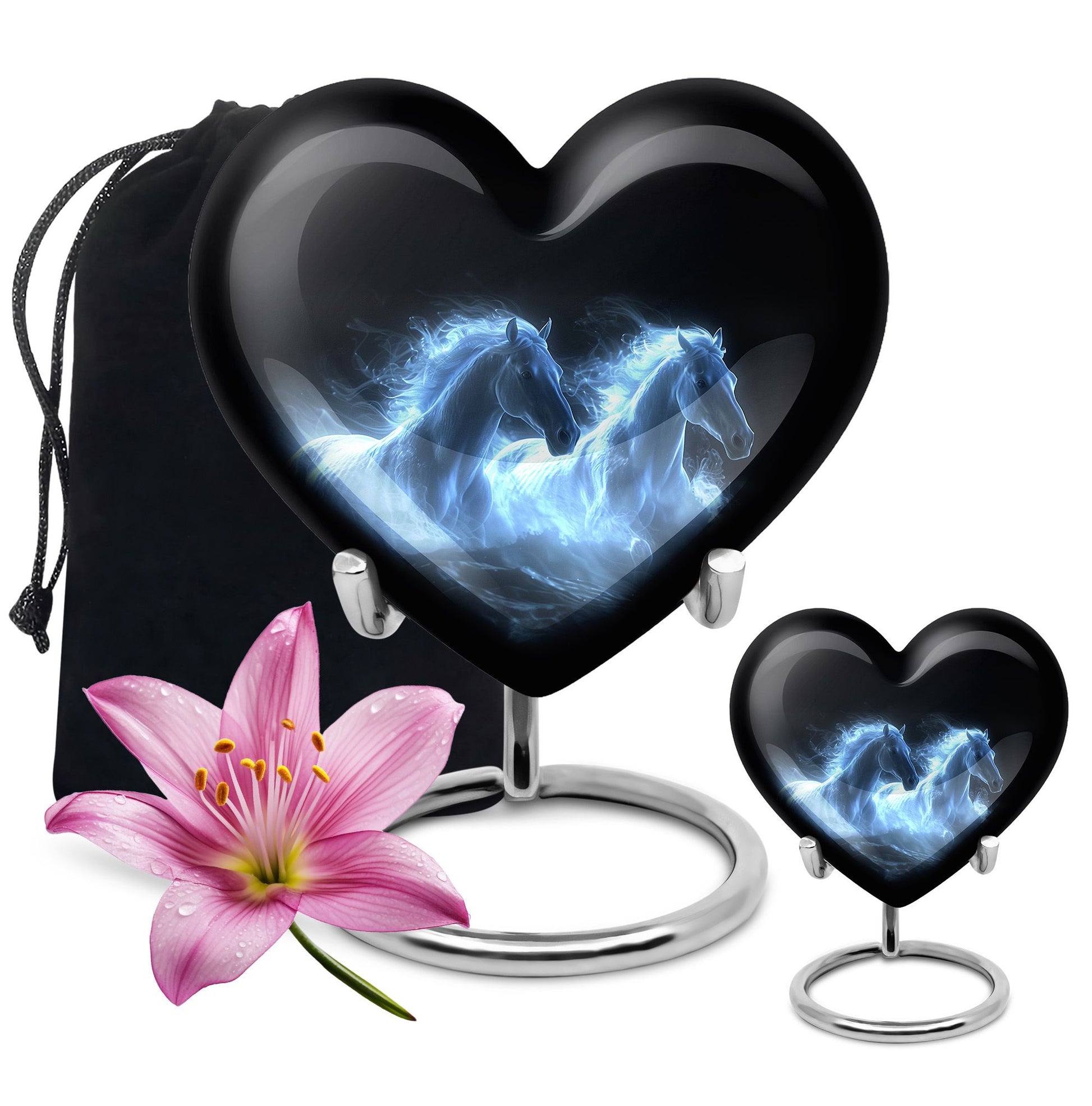 White Horse Cremation Urn - Adult Urns For Human Ashes Women