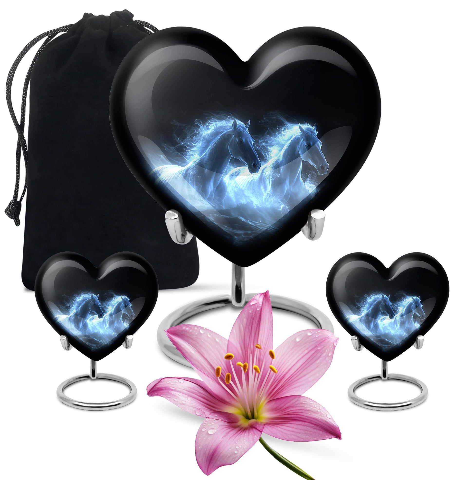 White Horse Cremation Urn - Adult Urns For Human Ashes Women