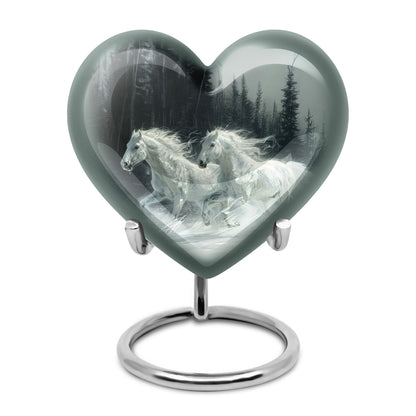 White Personalized Horse Cremation Urn for Human Ashes - 10-inch, 200 cu in - Yatskia
