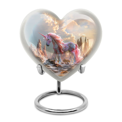 Personalized Unicorn Memorial Urn for Human Ashes - 10-inch, 200 cu in - Yatskia