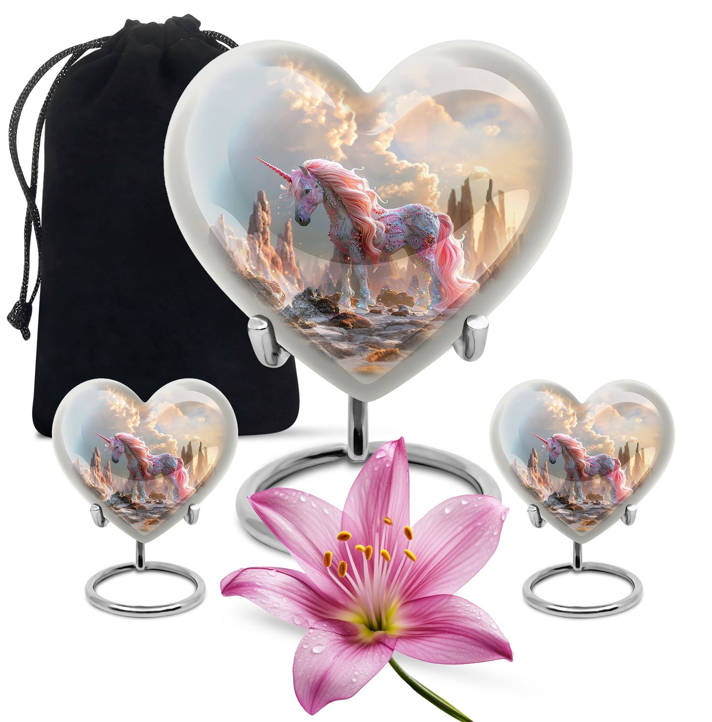 Personalized Unicorn Memorial Urn for Human Ashes - 10-inch, 200 cu in - Yatskia
