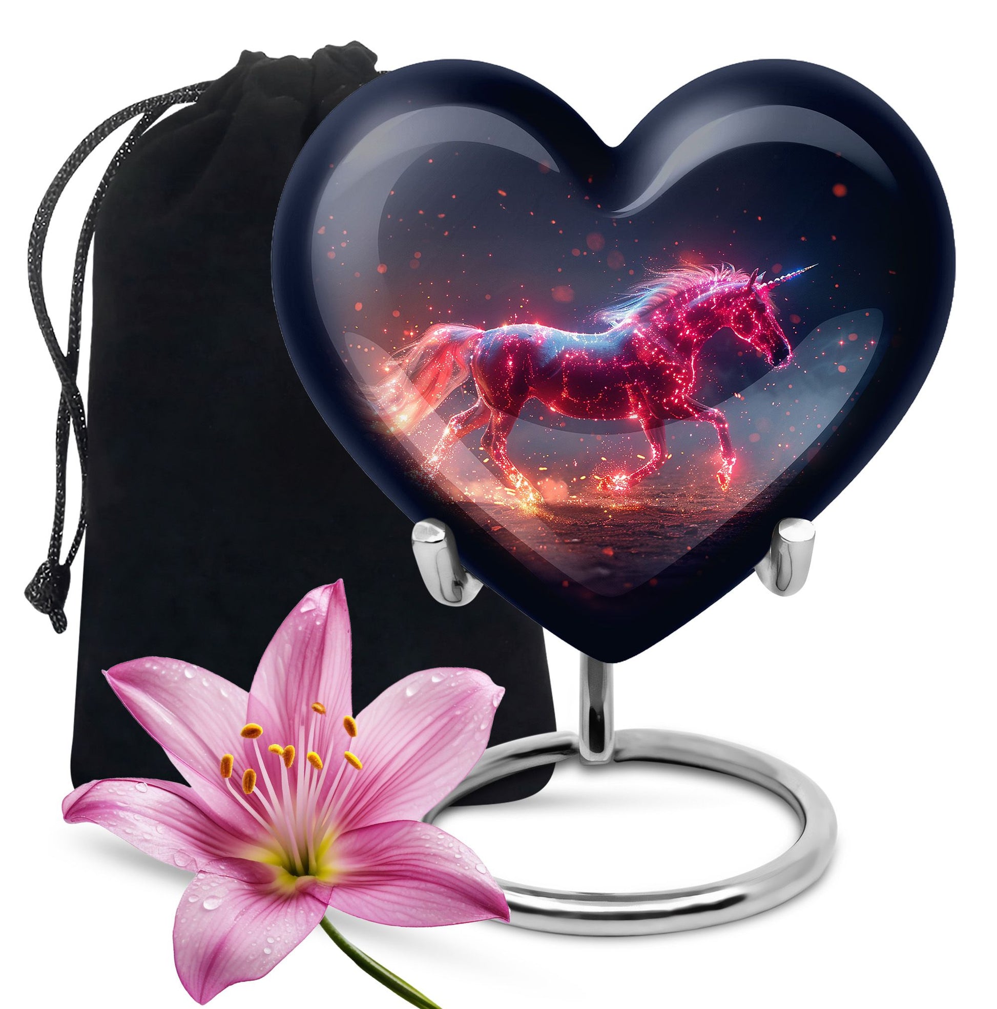 Sparkling Unicorn Cremation Urns Large & Small Combo For Women & Men