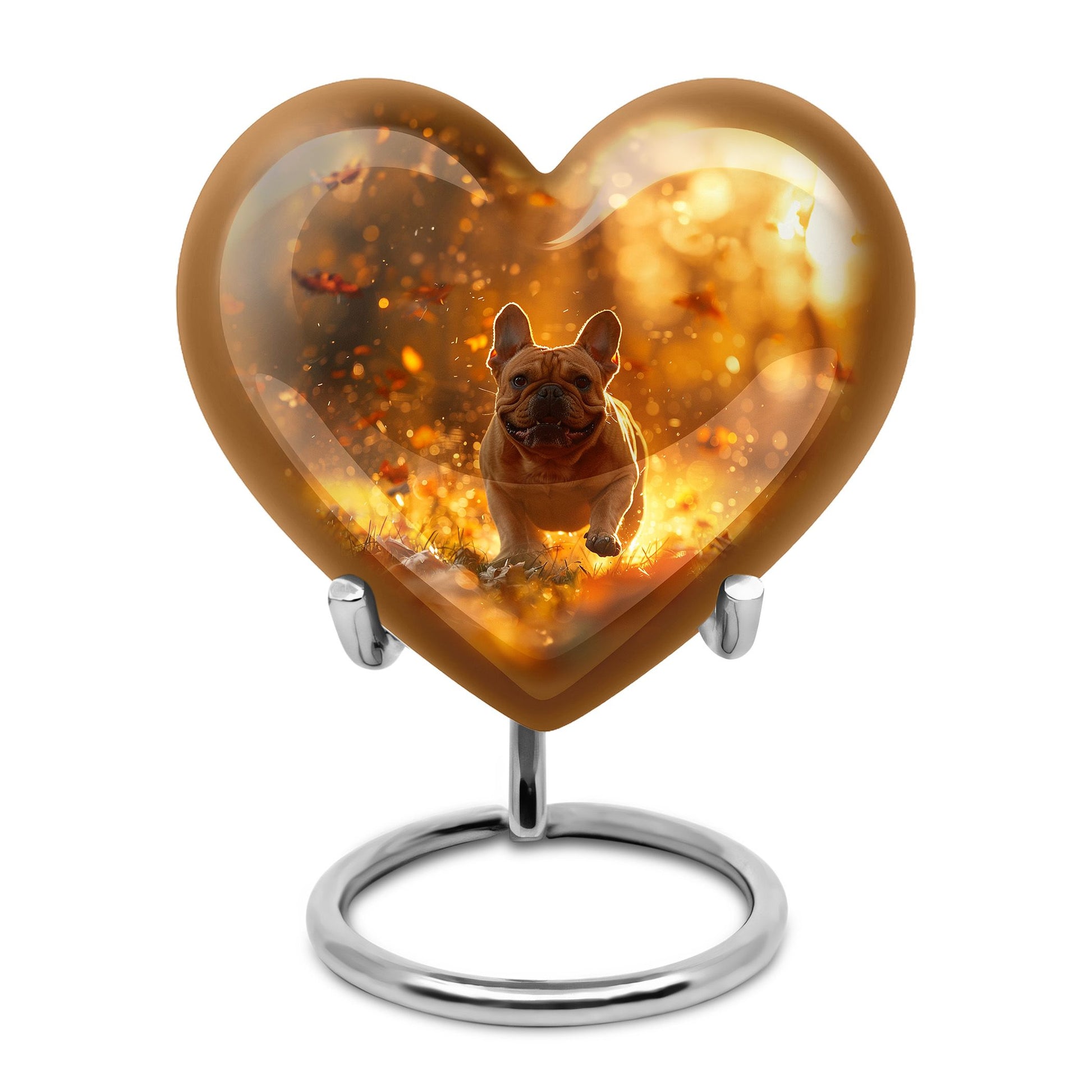 Golden Bulldog Memorial Tribute Urn - Pet Cremation Urns For Funeral