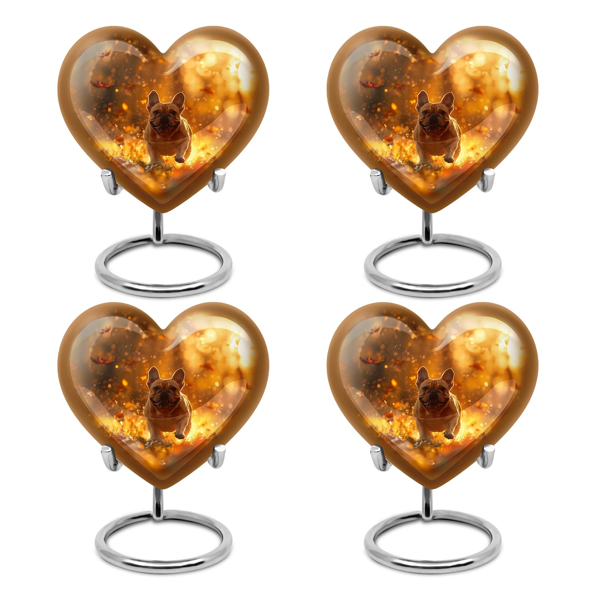 Golden Bulldog Memorial Tribute Urn - Pet Cremation Urns For Funeral