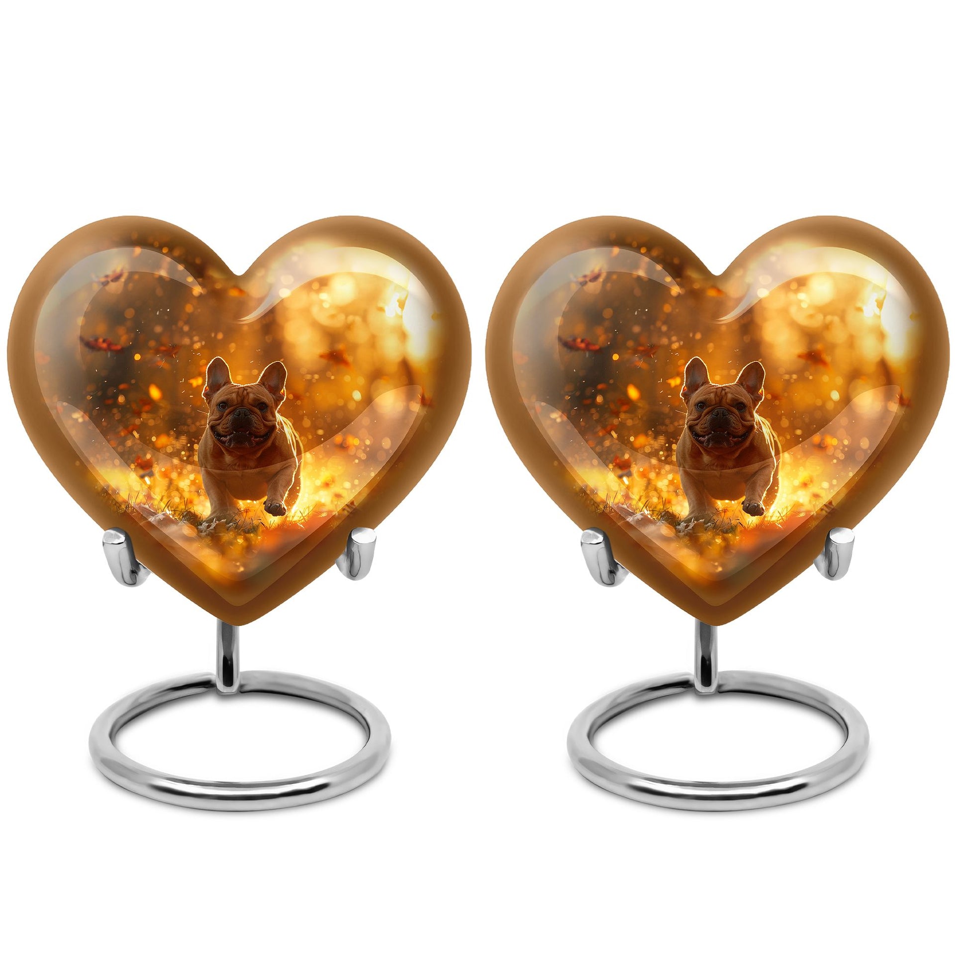 Golden Bulldog Memorial Tribute Urn - Pet Cremation Urns For Funeral