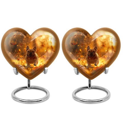 Golden Bulldog Memorial Tribute Urn - Pet Cremation Urns For Funeral