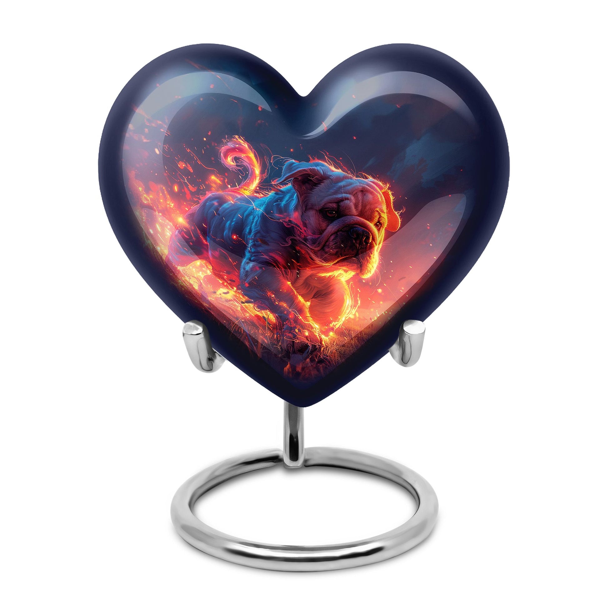 Fiery Bulldog Memorial Ashes Urn - Large Cremation Urn For Pets