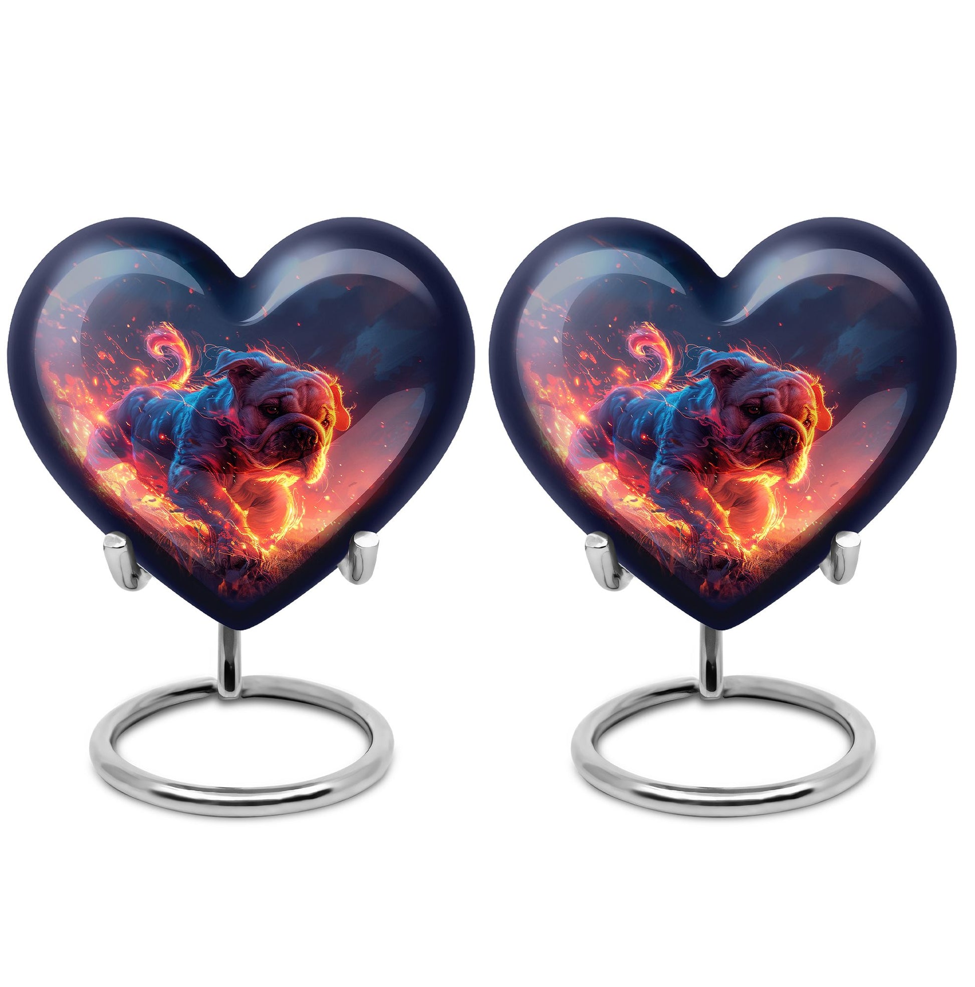 Fiery Bulldog Memorial Ashes Urn - Large Cremation Urn For Pets