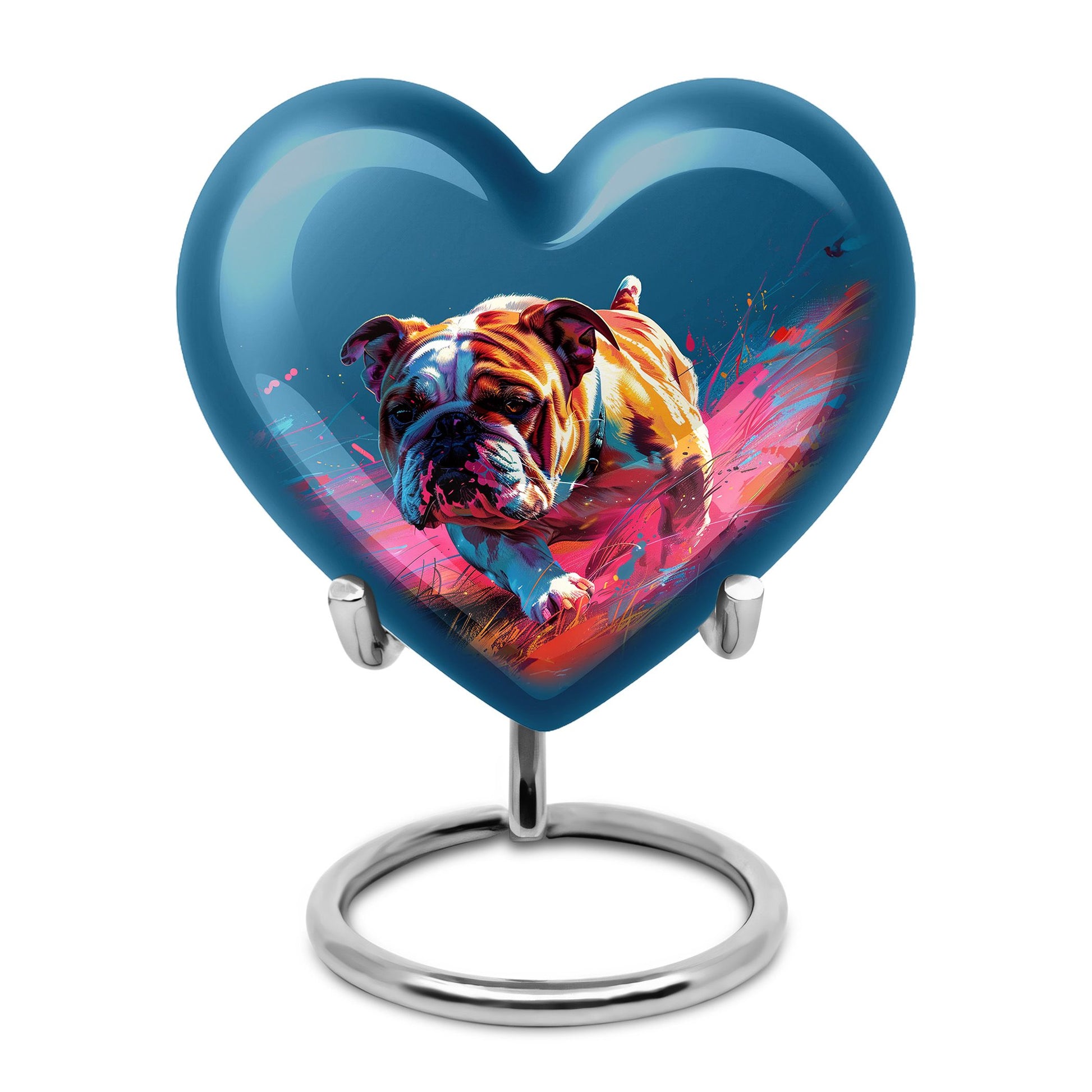 Vibrant Memorial Ashes Urn - Bulldog Funeral Cremation Urn For Pets