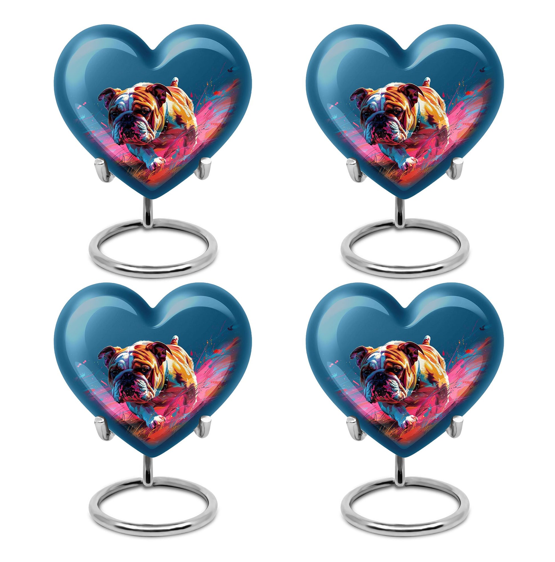 Vibrant Memorial Ashes Urn - Bulldog Funeral Cremation Urn For Pets