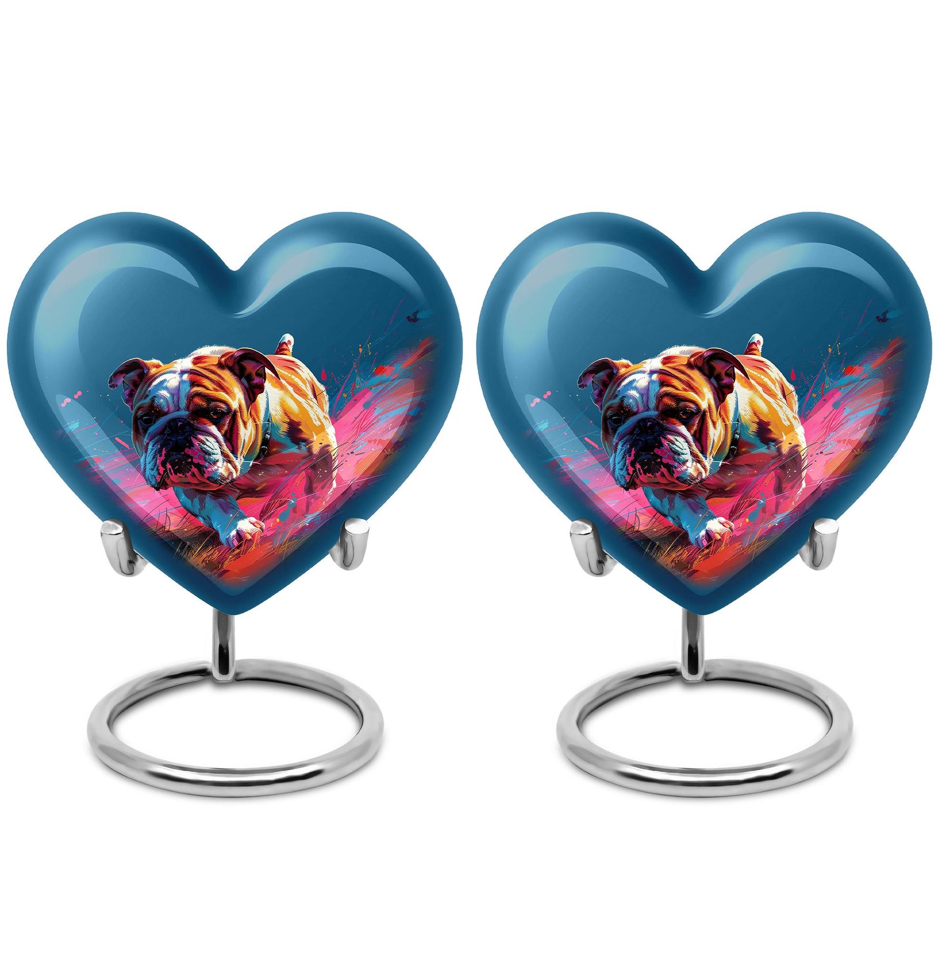 Vibrant Memorial Ashes Urn - Bulldog Funeral Cremation Urn For Pets