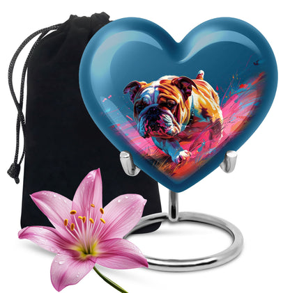 Vibrant Memorial Ashes Urn - Bulldog Funeral Cremation Urn For Pets