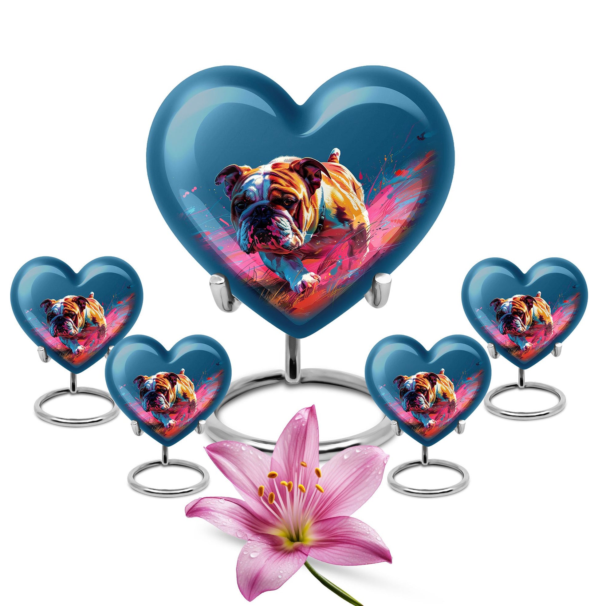 Vibrant Memorial Ashes Urn - Bulldog Funeral Cremation Urn For Pets