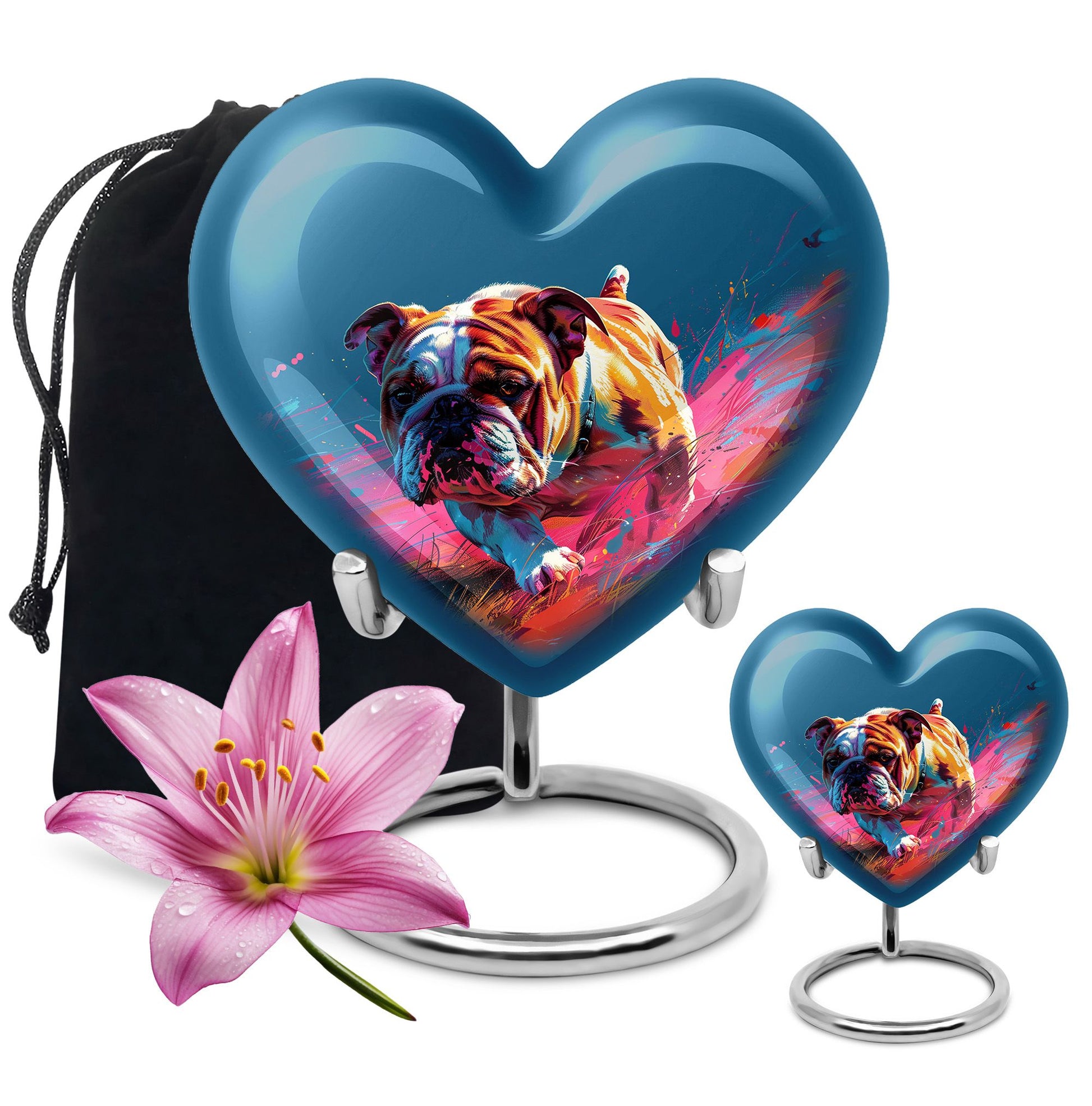 Vibrant Memorial Ashes Urn - Bulldog Funeral Cremation Urn For Pets