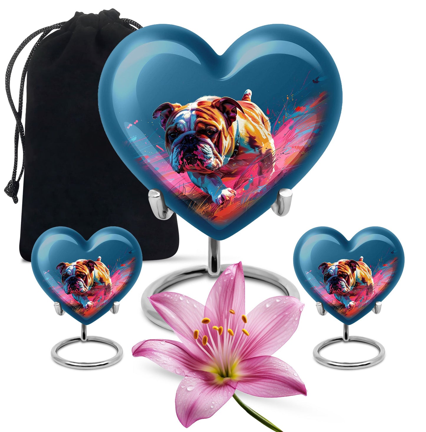 Vibrant Memorial Ashes Urn - Bulldog Funeral Cremation Urn For Pets