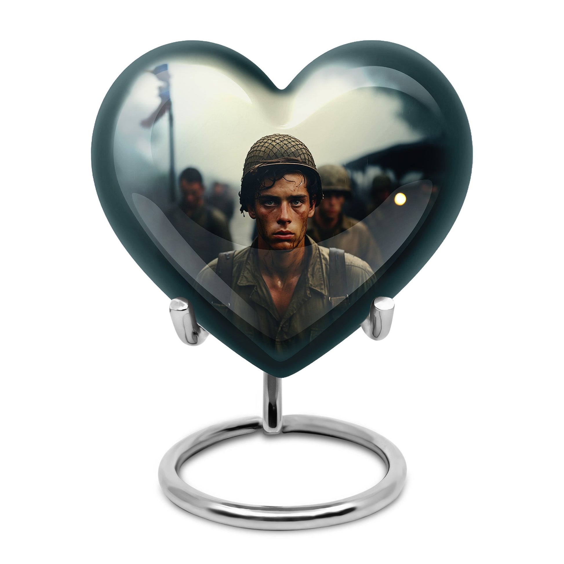 Soldier Urn Memorial For Adult Men & Women - Veteran Cremation Urn