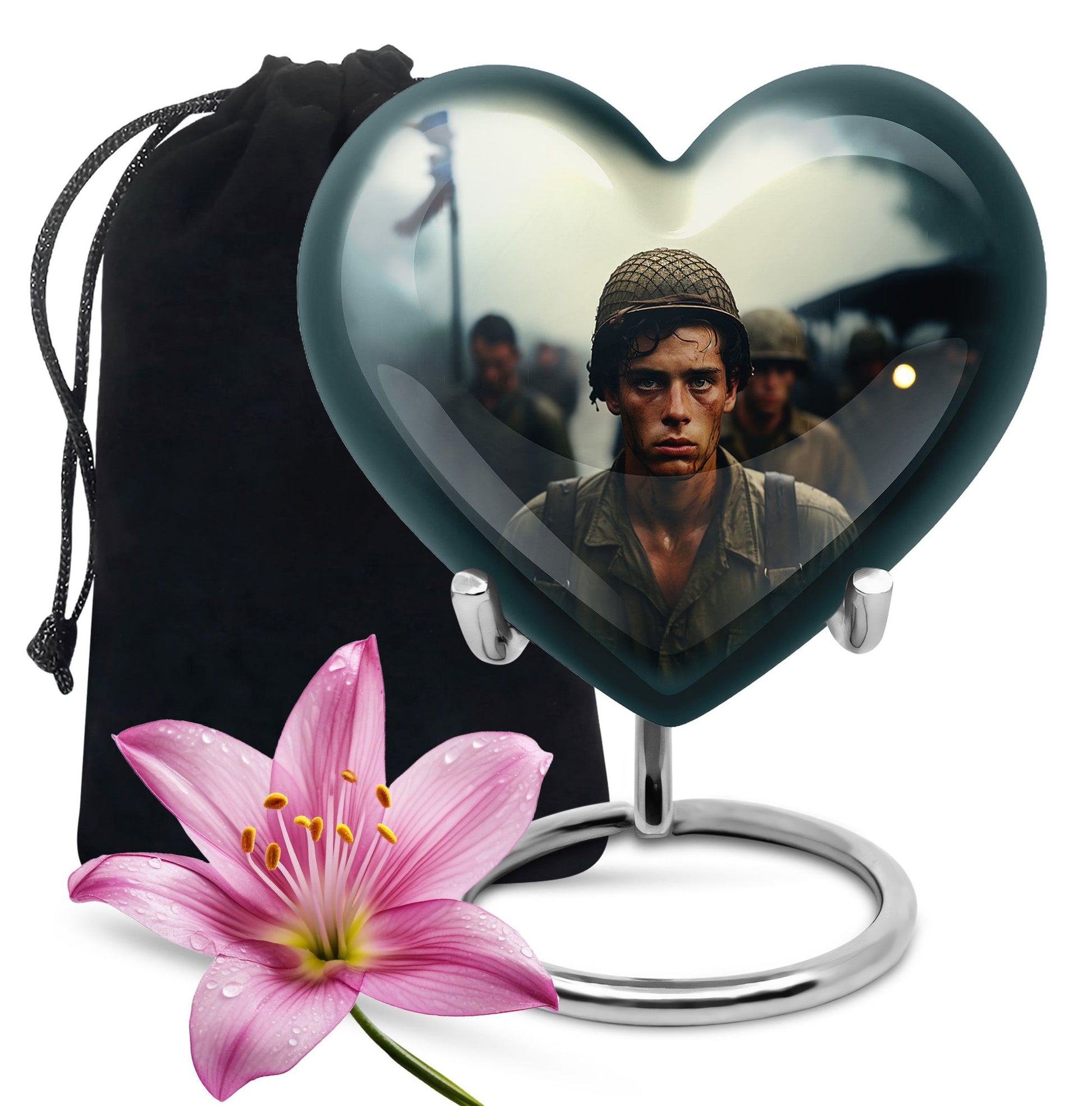 Soldier Urn Memorial For Adult Men & Women - Veteran Cremation Urn