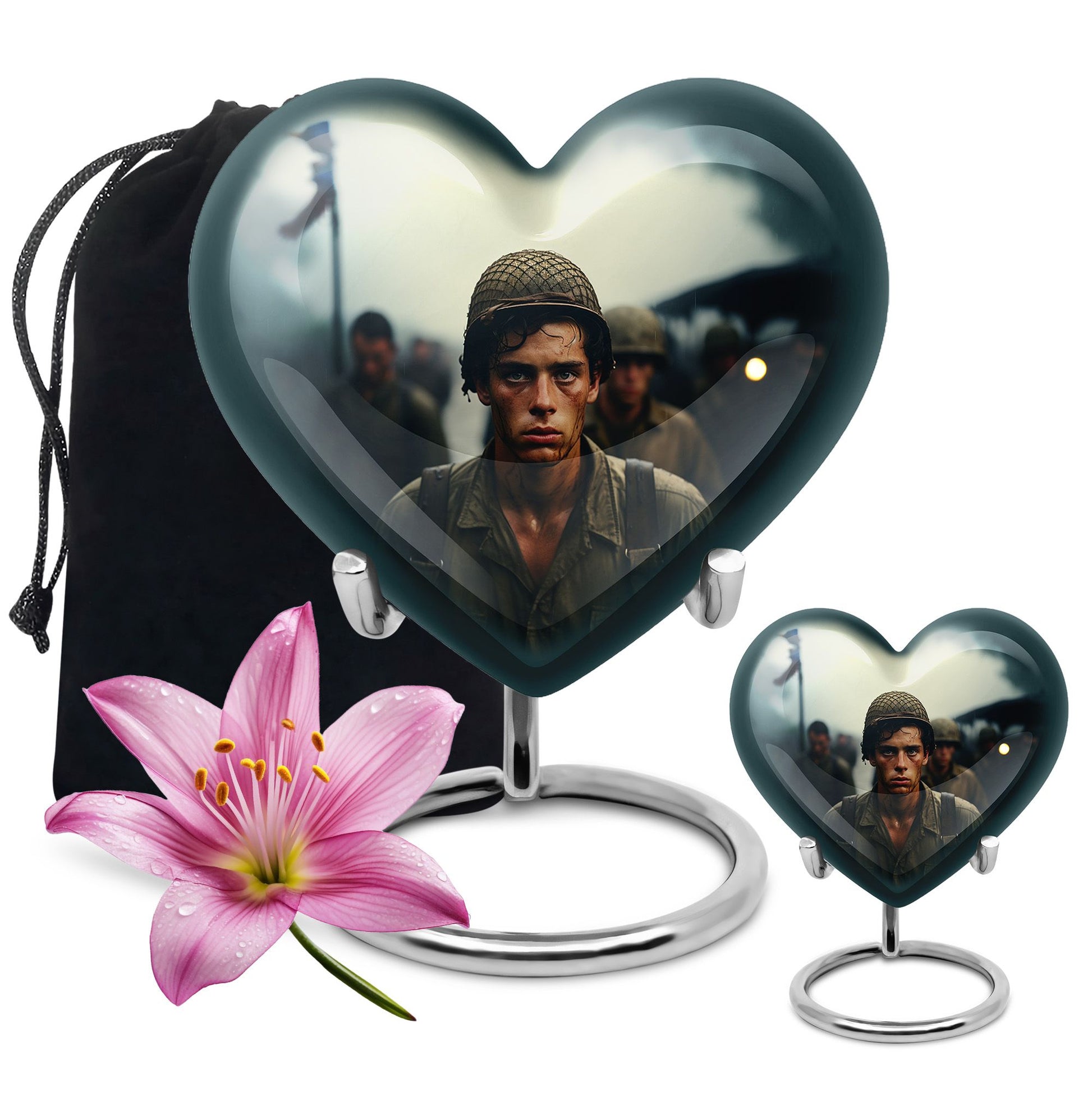 Soldier Urn Memorial For Adult Men & Women - Veteran Cremation Urn