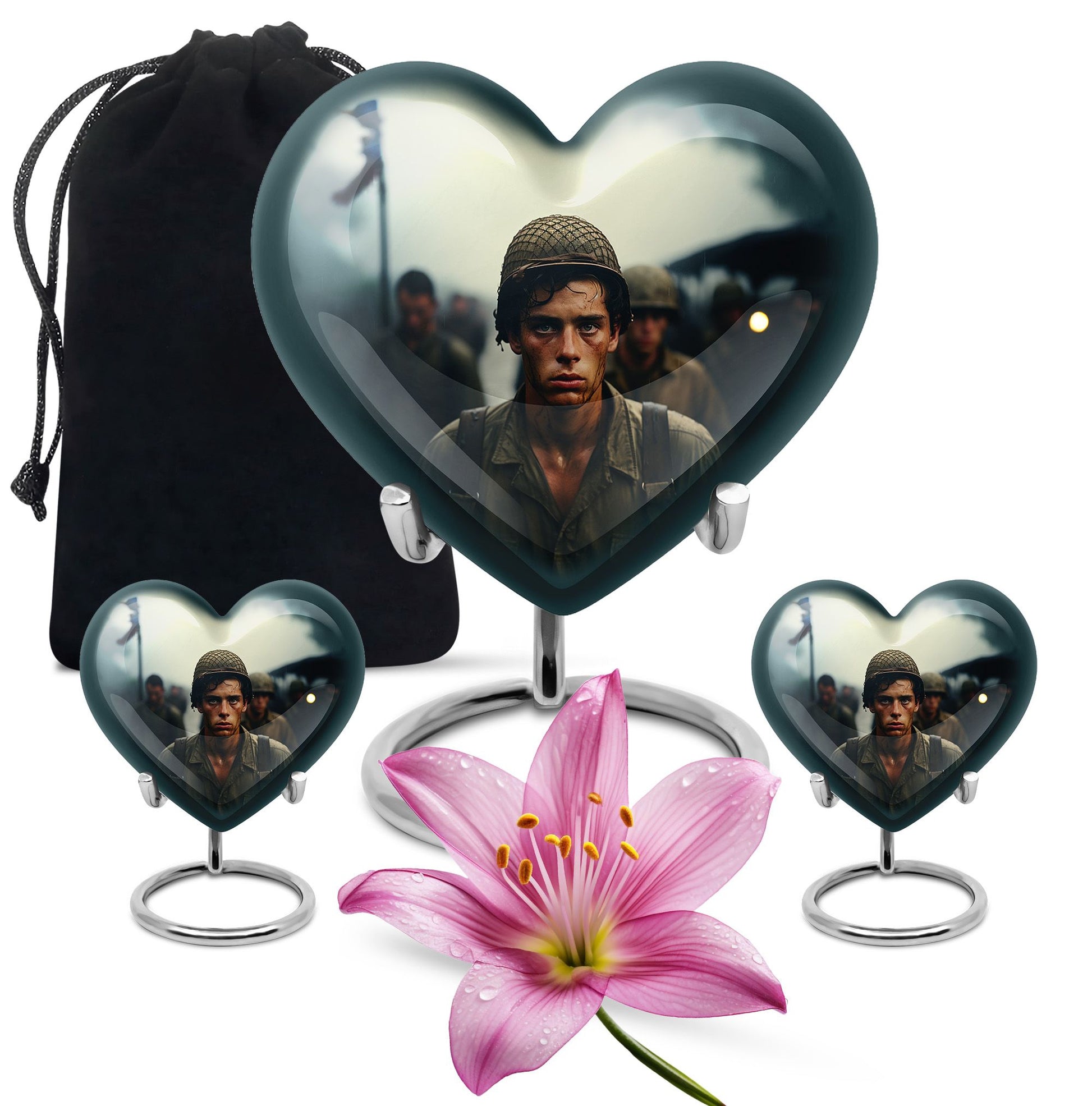 Soldier Urn Memorial For Adult Men & Women - Veteran Cremation Urn