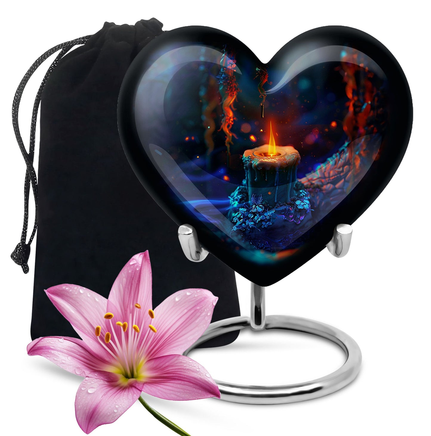 Personalized Fire Cremation Urn for Women - 10-inch, 200 cu in - Yatskia