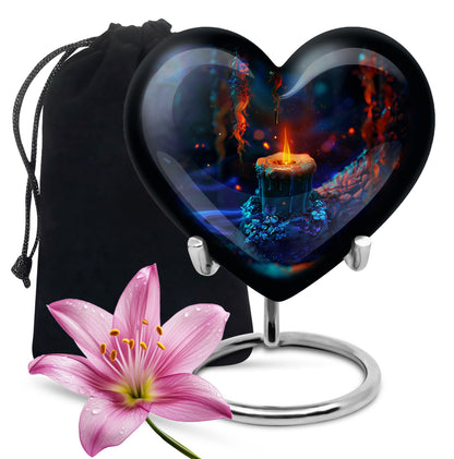 Personalized Fire Cremation Urn for Women - 10-inch, 200 cu in - Yatskia