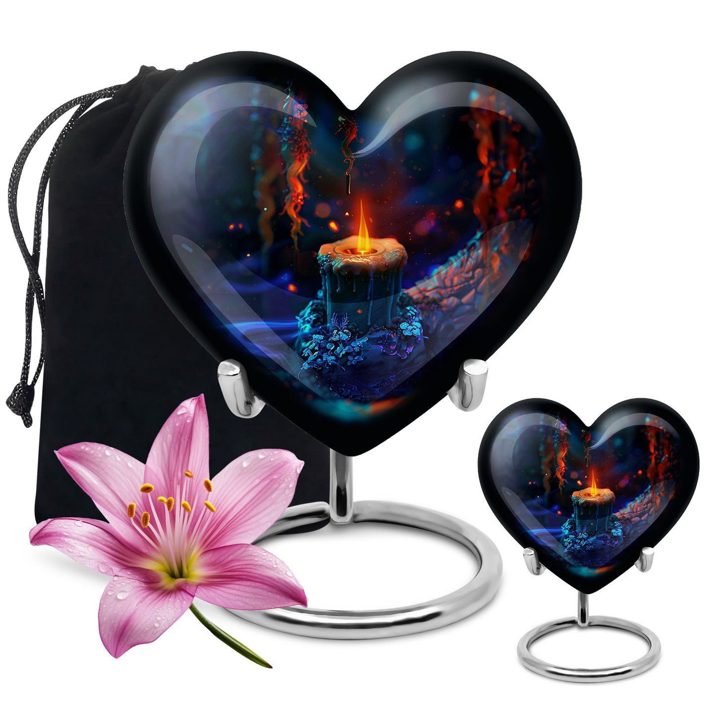 Personalized Fire Cremation Urn for Women - 10-inch, 200 cu in - Yatskia