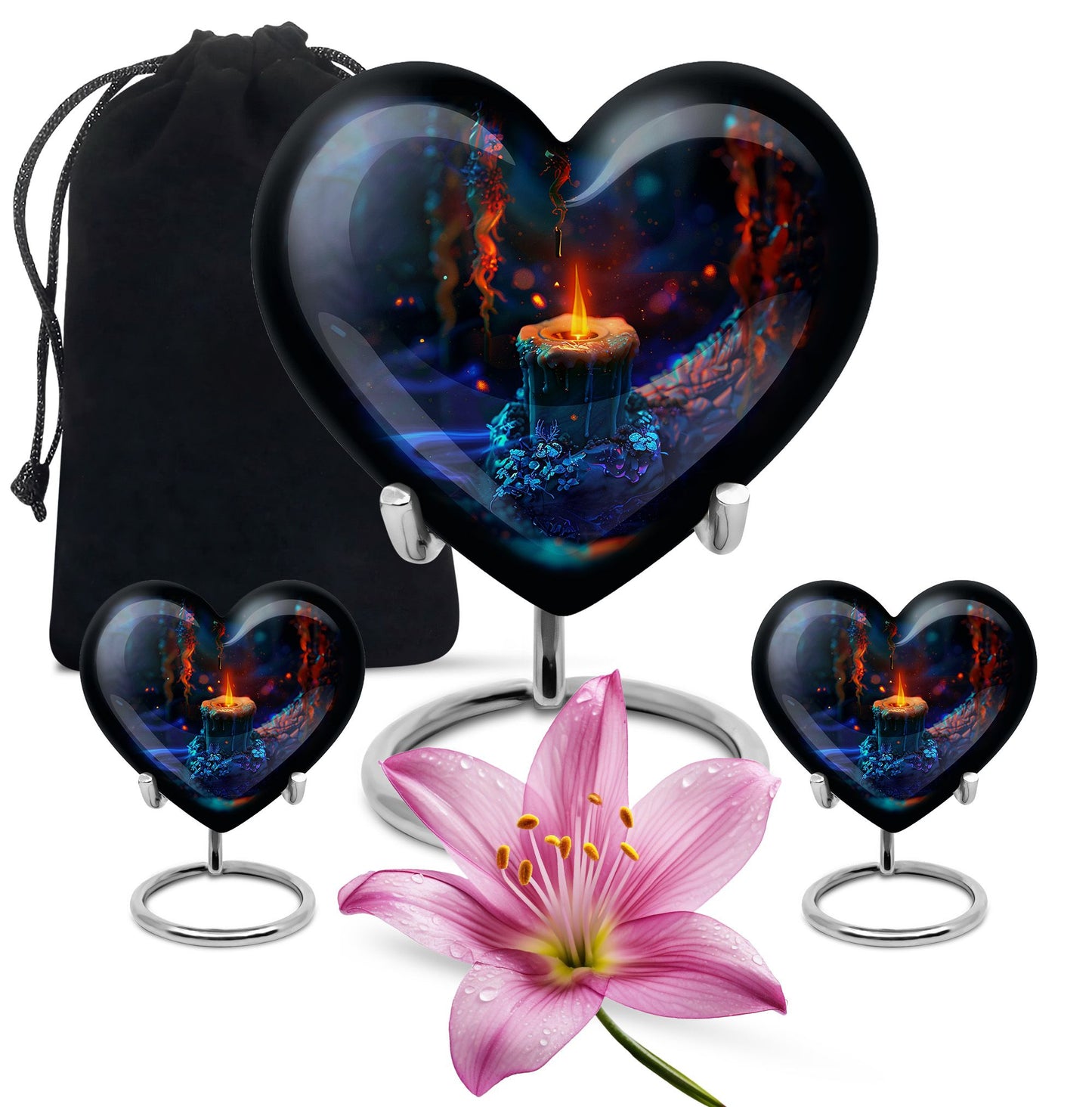 Personalized Fire Cremation Urn for Women - 10-inch, 200 cu in - Yatskia