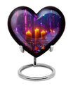 Neon City Memorial Urn For Females - Glowing Candles Cremation Urn