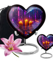 Neon City Memorial Urn For Females - Glowing Candles Cremation Urn