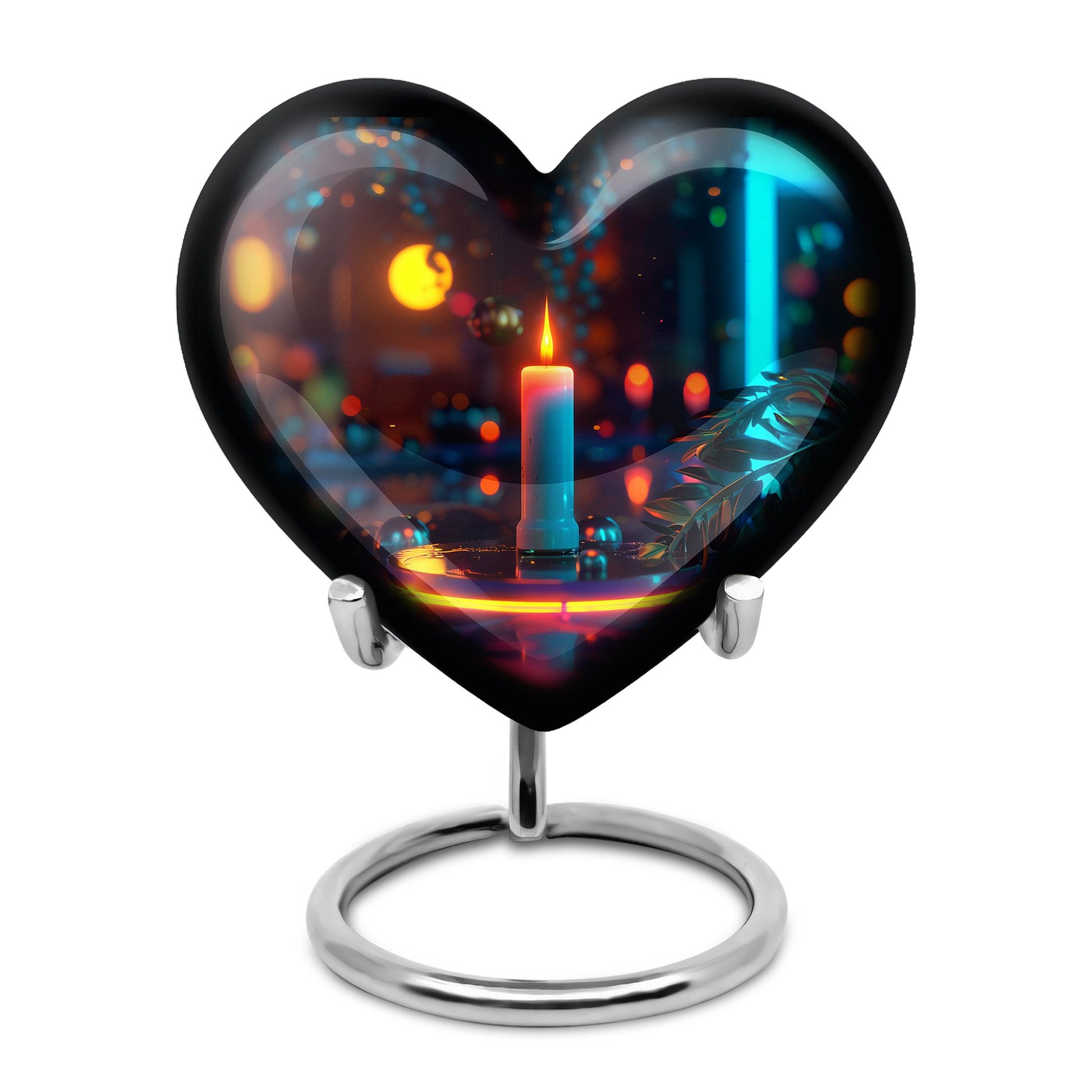 Glowing Candle Memorial Tribute Urn - Neon Urn For Male & Female