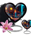 Glowing Candle Memorial Tribute Urn - Neon Urn For Male & Female